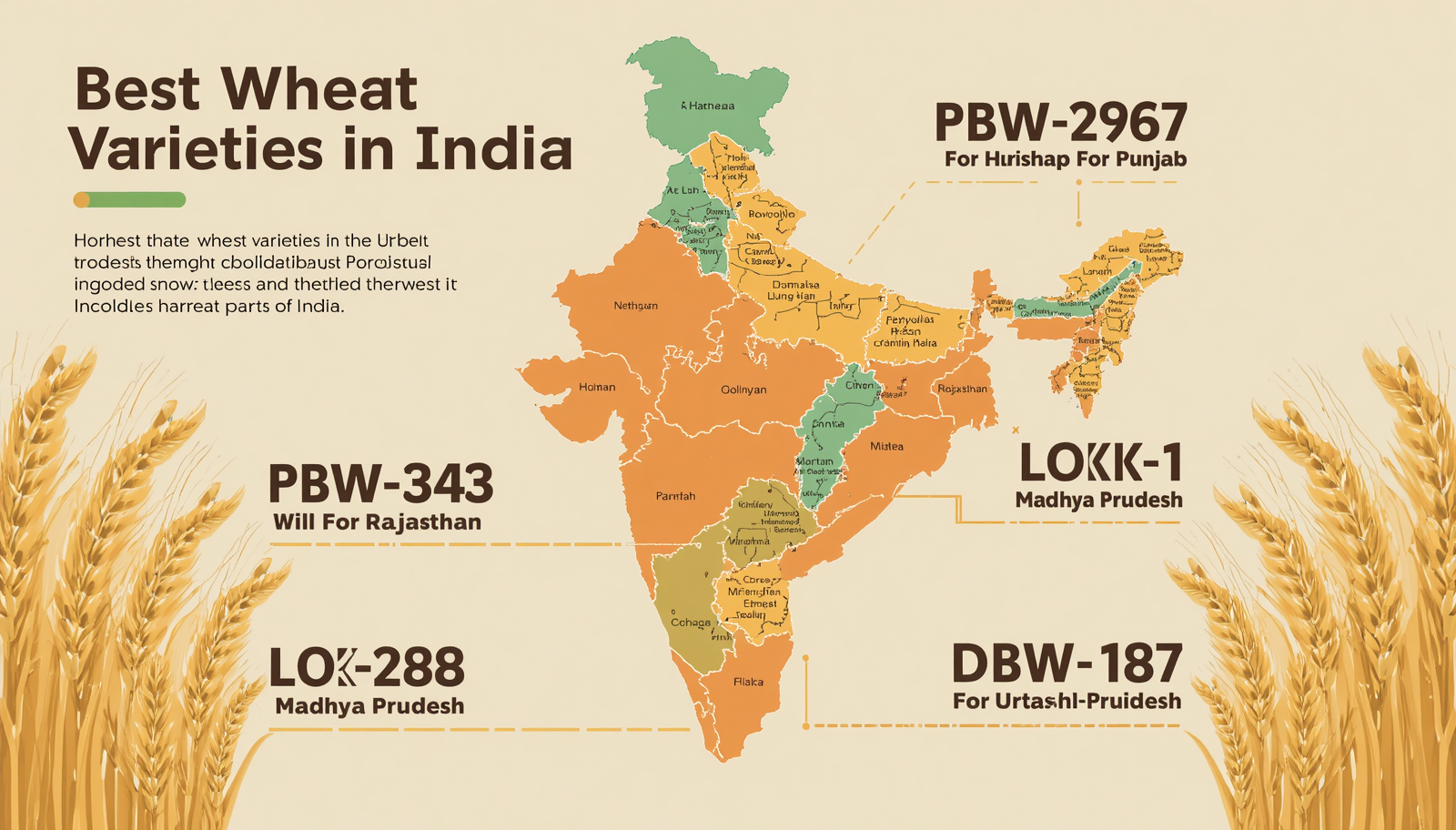 भारत के विभिन्न भागों में गेहूं की सर्वश्रेष्ठ किस्में – Best Variety of Wheat in Different Parts of India